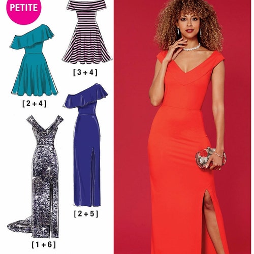 1940s 1950s Vintage Gown Sewing Pattern Evening Cocktail Dress One