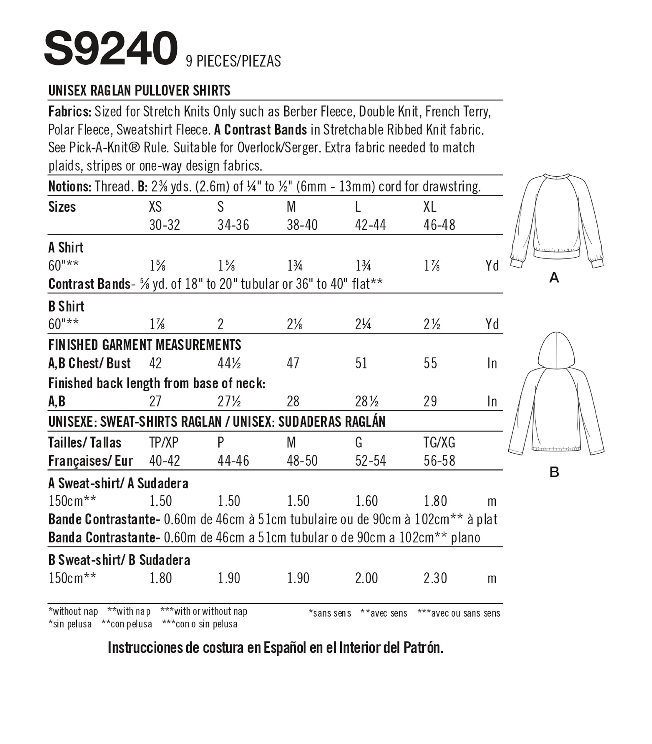 Sewing Pattern Unisex Sweatshirt Pattern, Knit Shirt Pattern