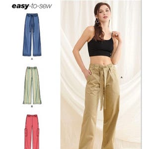 Sewing Pattern Women's Pants Pattern, Misses Pants Pattern, Cargo Pants Pattern, Elastic Waist Pants Pattern, Simplicity Sewing Pattern 9785