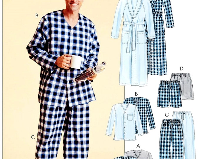 Sewing Pattern for Men's Pajama's and Robe, Men's Short Pajama's ...