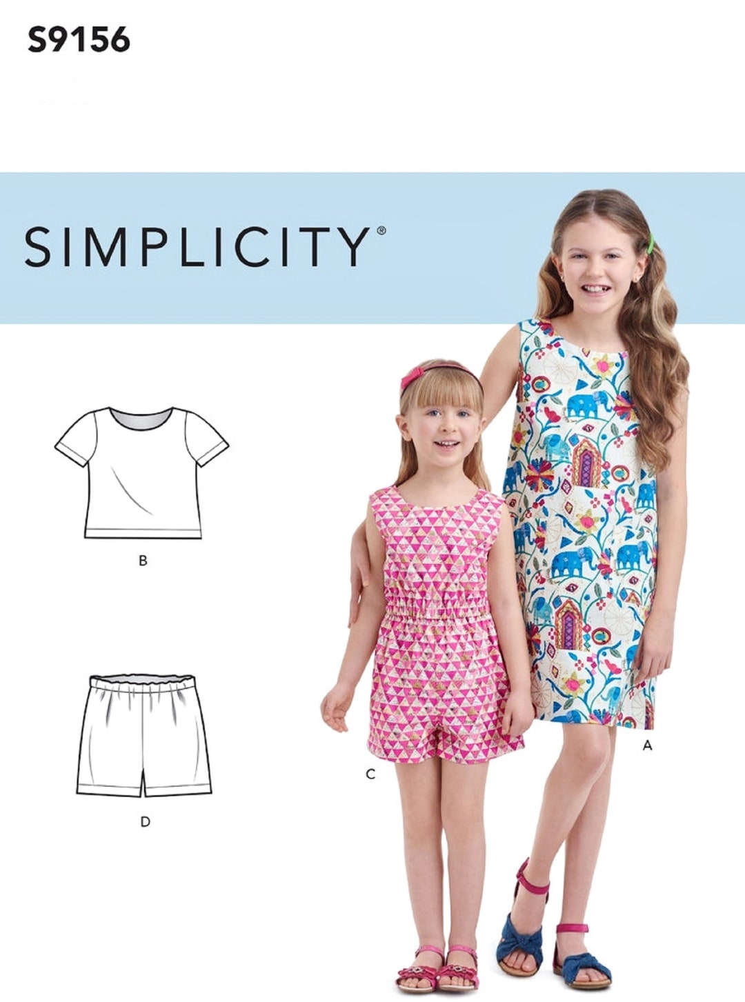 Simplicity Sewing Pattern Girls' Top and Shorts Pattern, Girls' Easy ...