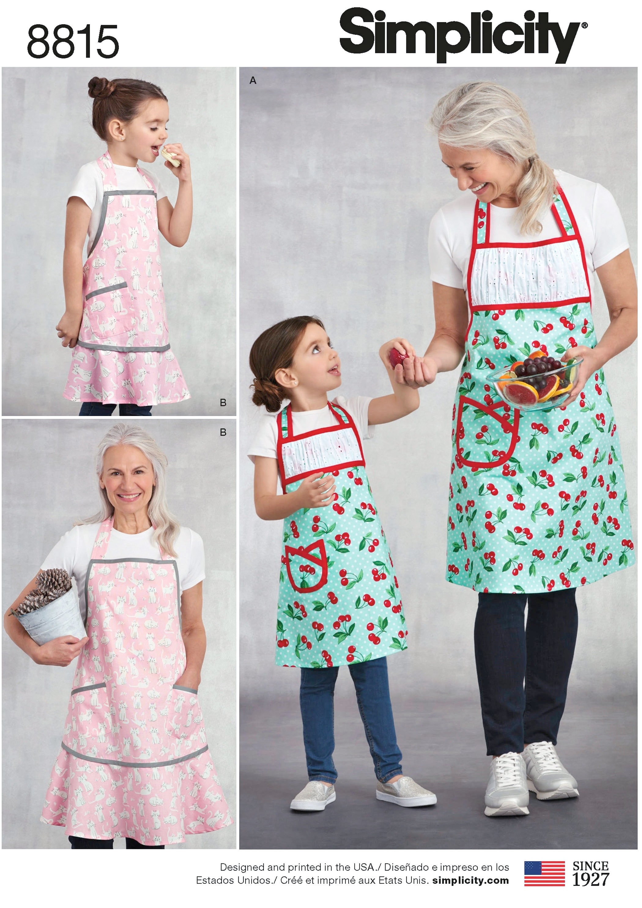 Sewing Pattern Adult and Child Apron Pattern, Little Girl's Apron Pattern, Simplicity Sewing Pattern 8815