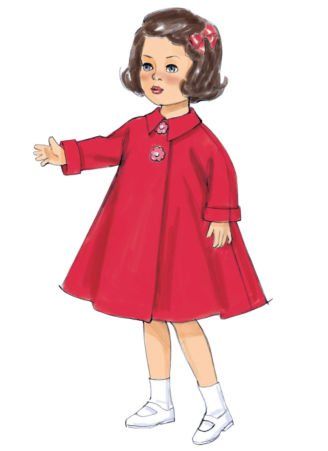 Sewing Pattern 18 Inch Doll Clothes Pattern Retro Ruffled Etsy