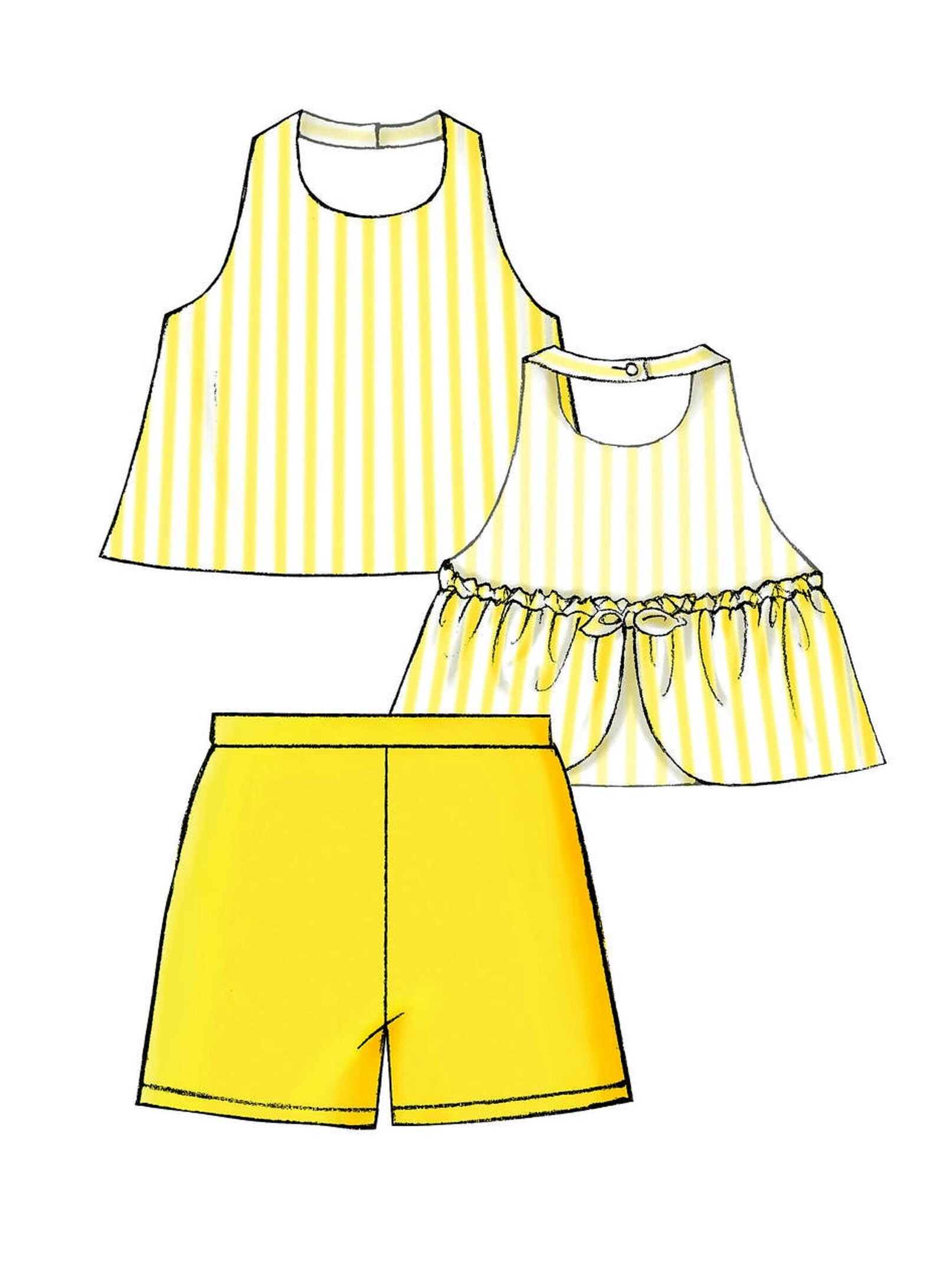 Sewing Pattern Girls' Halter Top Pattern Girls' Skort Etsy