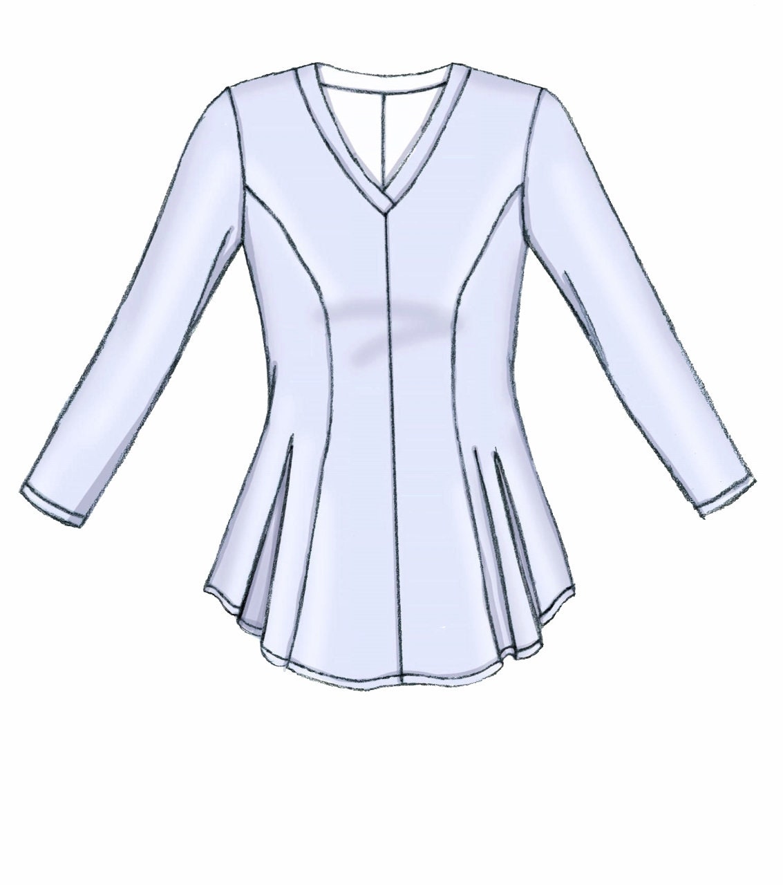 Sewing Pattern Women's Pullover Tops Pattern Long Sleeve | Etsy