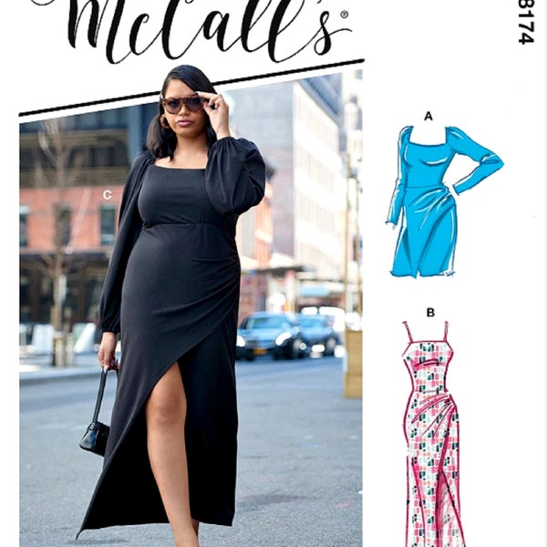 Sewing Pattern Women's Knit Dress Pattern, Evening Dress Pattern, McCall's Sewing Pattern 8174