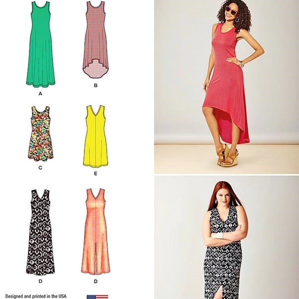 Sewing Pattern Easy Pullover Dress Pattern, Stretch Knits Dress Pattern, Easy Tank Top Dress Pattern, Simplicity Sewing Pattern 1358