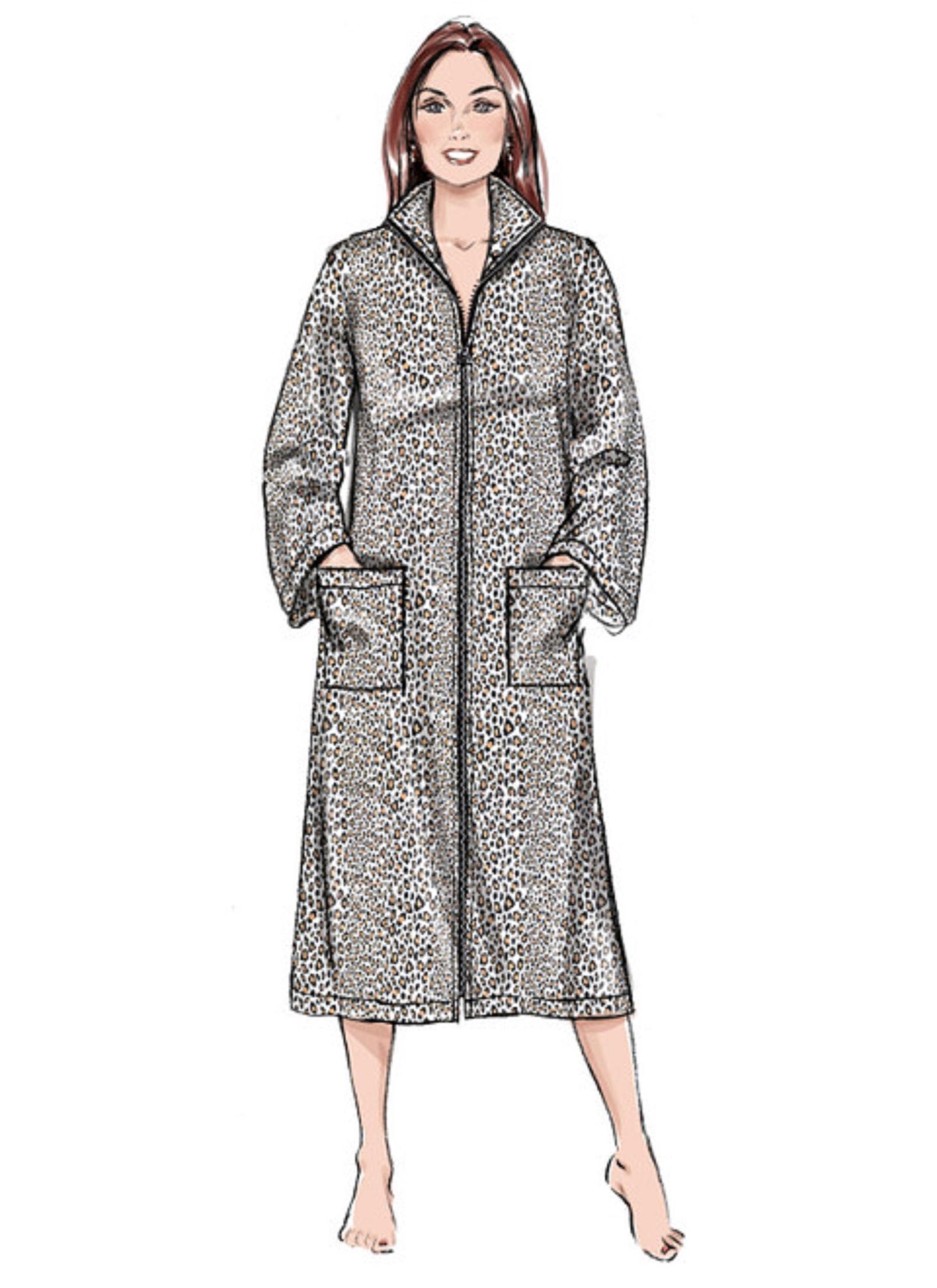 Sewing Pattern Women's Robe Pattern, Zip Front Robe Pattern, Butterick ...