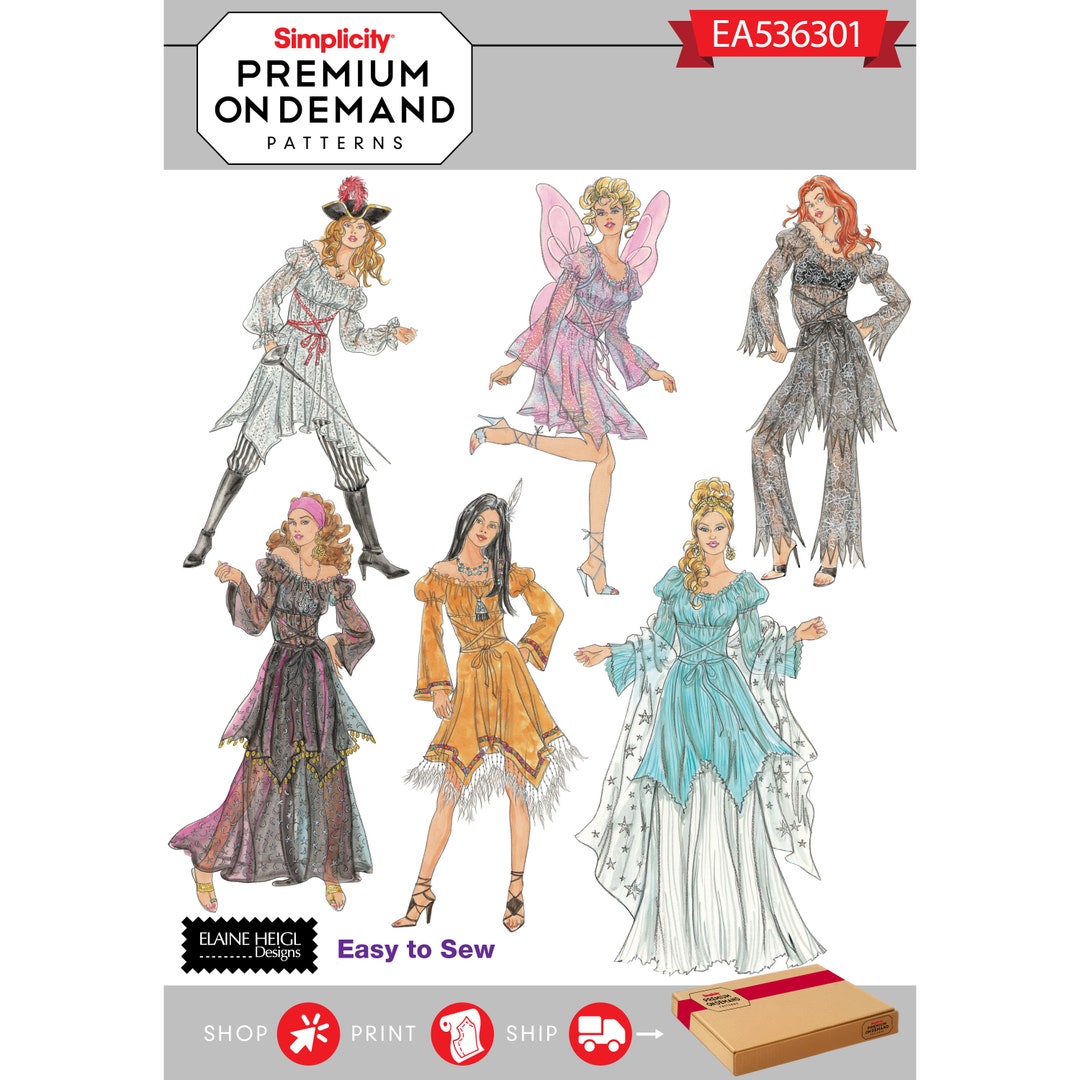 Easy Costumes Sewing Pattern Gypsy Costume Pattern Pirate Etsy