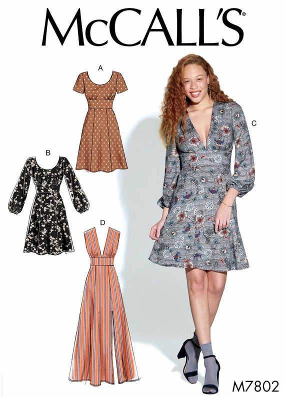 Sewing Pattern Women's Dress Pattern Deep V Neck Dress | Etsy