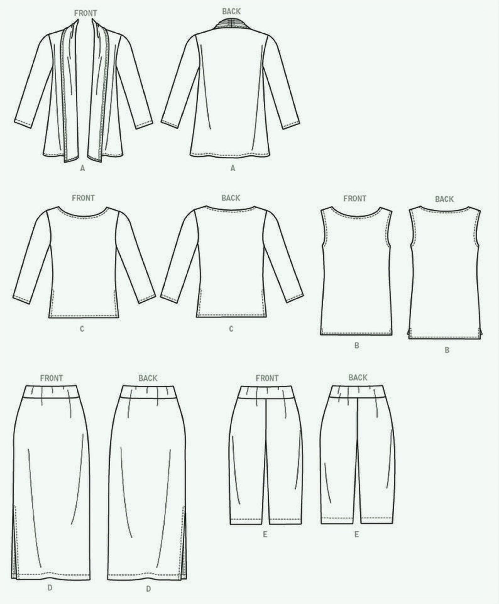 Sewing Pattern Women's Pullon Knit Skirt Pattern Unlined Etsy