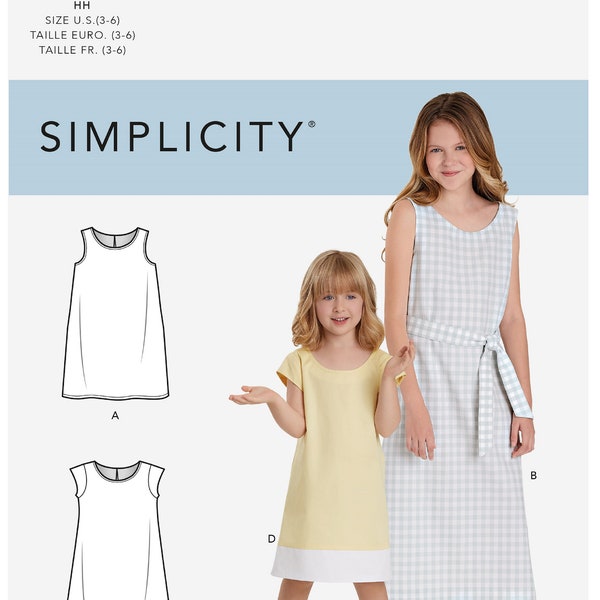 Sewing Pattern Girls' Easy Dress Pattern, Child's Dress Pattern, Simplicity Sewing Pattern 9120