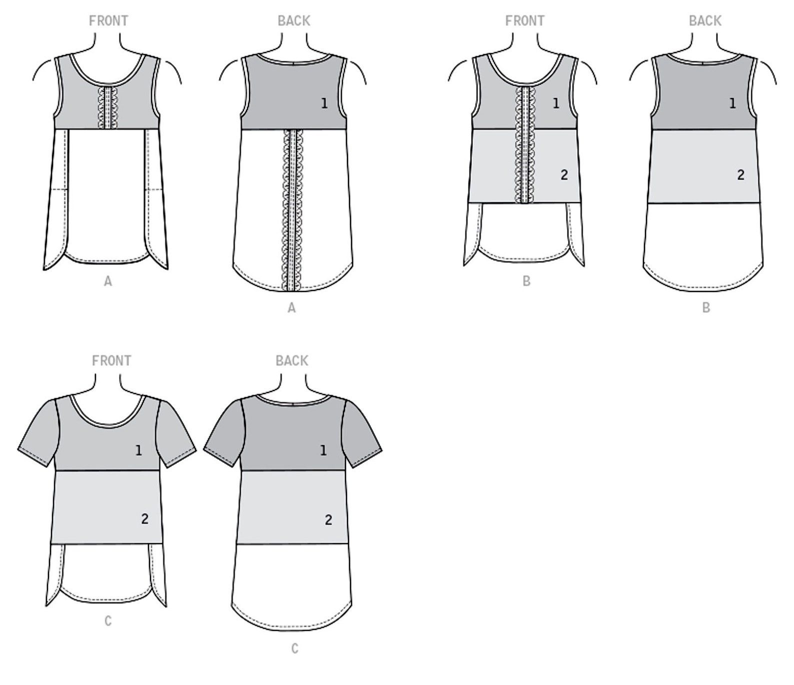 Sewing Pattern Women's Pullover Tops Pattern, Tunic Tops Pattern ...