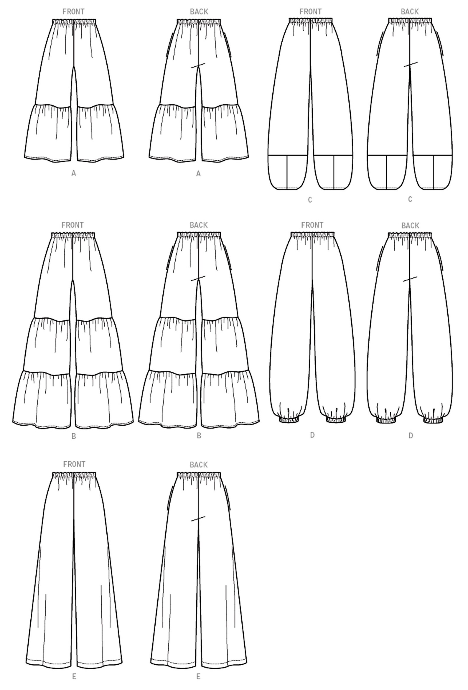 Sewing Pattern Loose Fit Pants Pattern Elastic Waist Pants Etsy