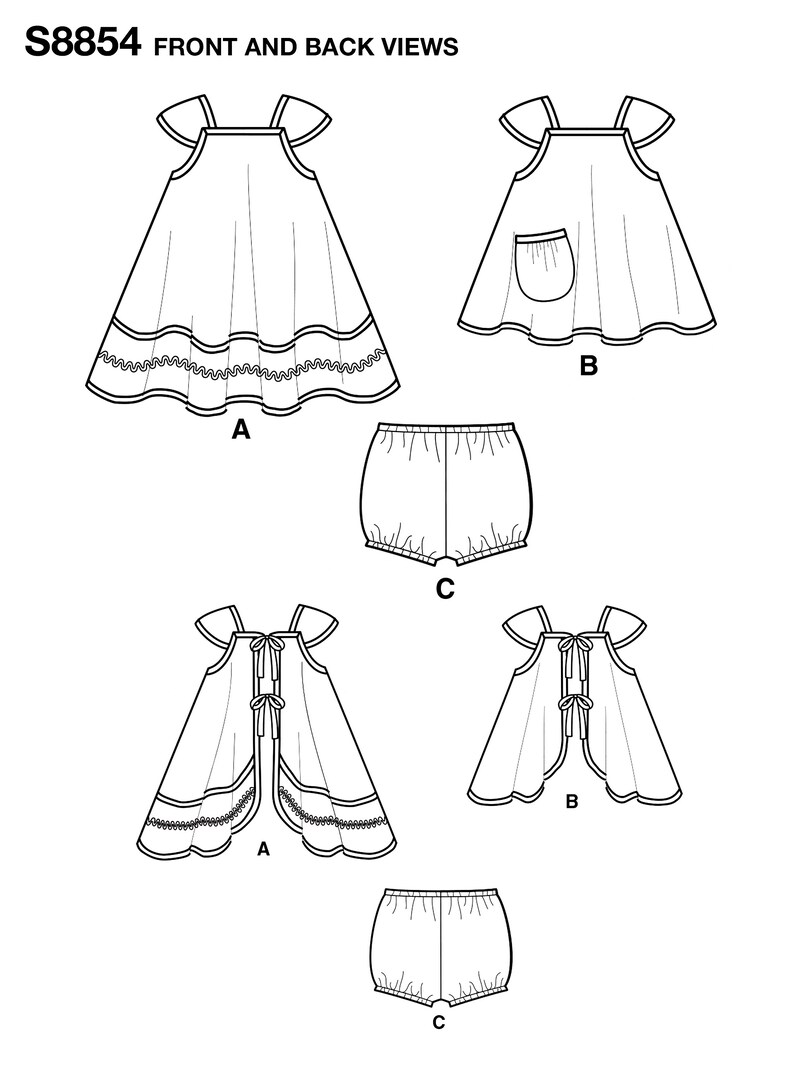 Sewing Pattern Toddlers' Pinafore Sundress and Panties Etsy
