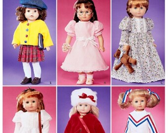 Sewing Pattern for 18 inch Doll Cheerleader Pattern, 18 inch Doll Coat Pattern, 18 inch Doll Nightgown Pattern, McCall's Sewing Pattern 3900
