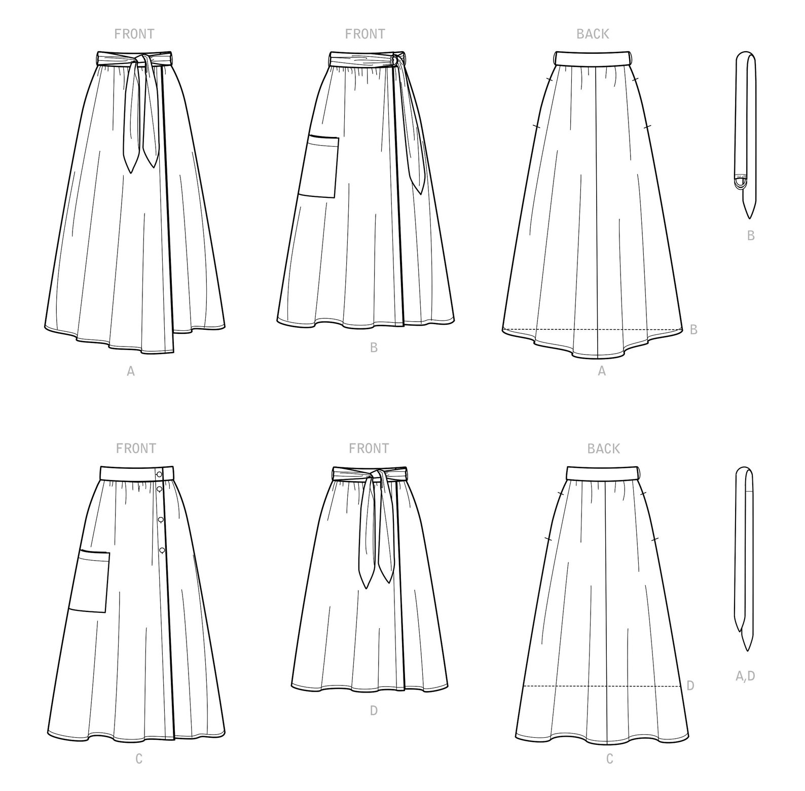 Sewing Pattern Women's Wrap Skirt Pattern Gathered Skirt Etsy