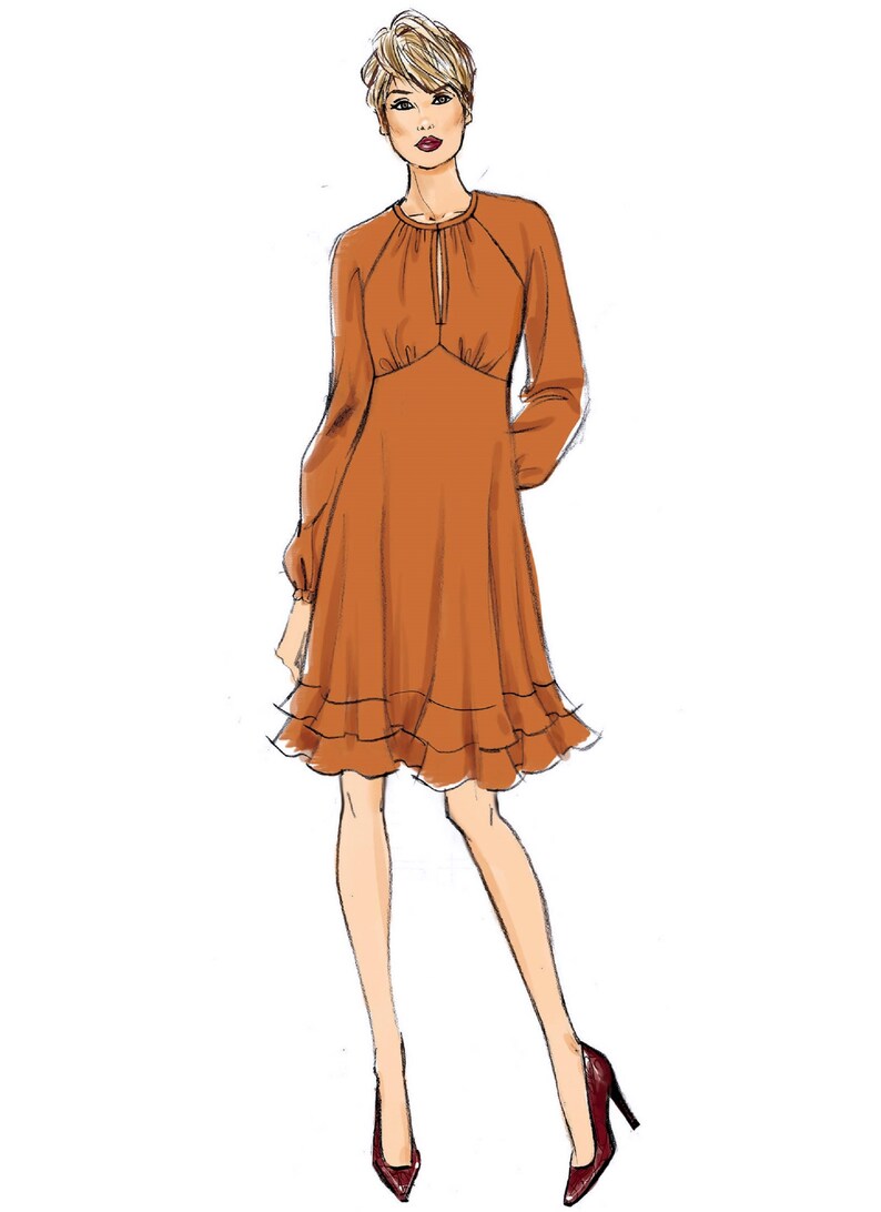 Sewing Pattern Women's Dress Pattern Long Sleeve Dress Etsy