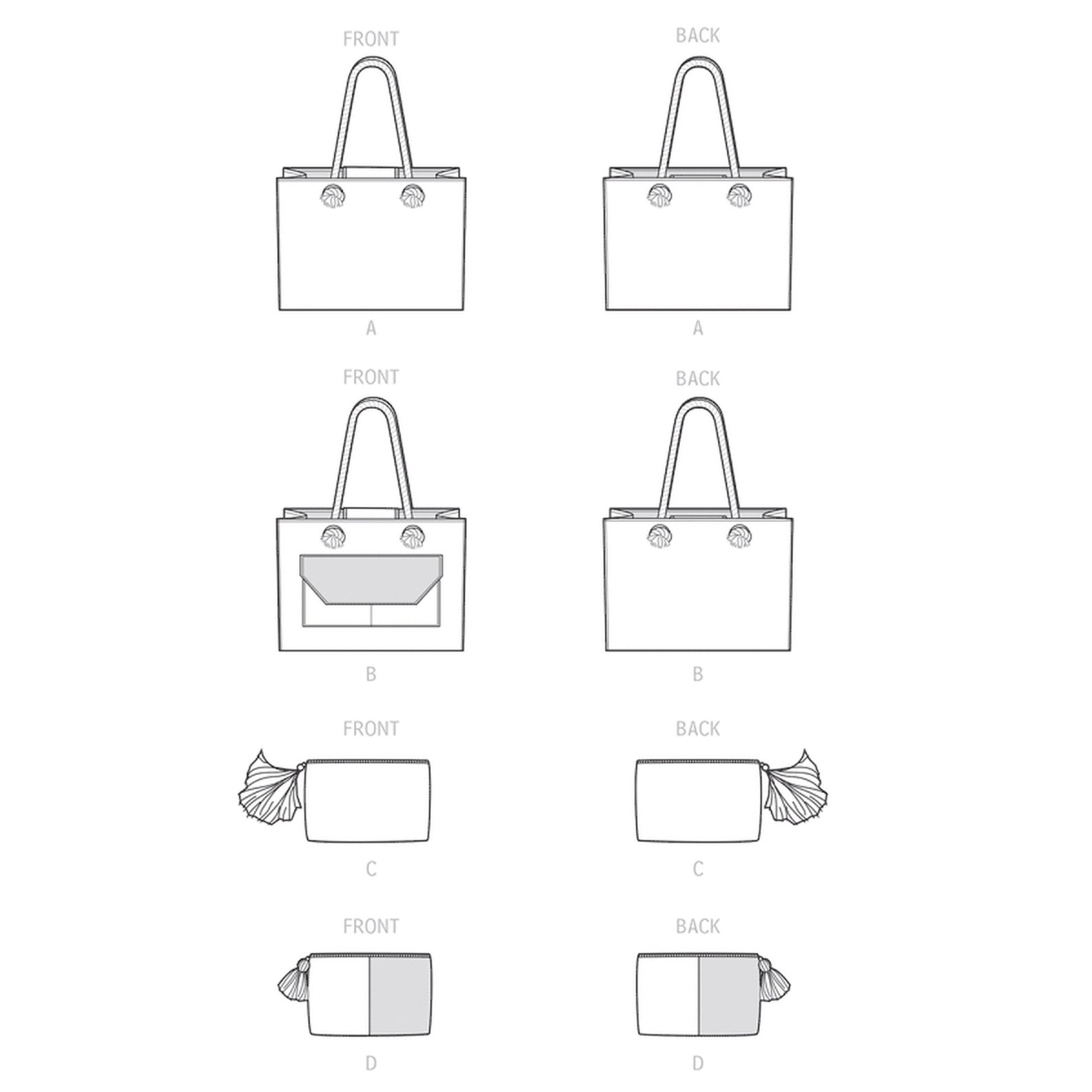 Mccall's Sewing Patterns Large Tote Bag Pattern, Cloth Pouch Pattern ...