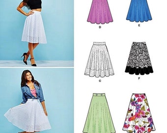 Sewing Pattern Flared Skirt Pattern, Circle Skirt Pattern, Easy Skirt Pattern, Zippered Skirt Pattern, Simplicity Sewing Pattern  9123