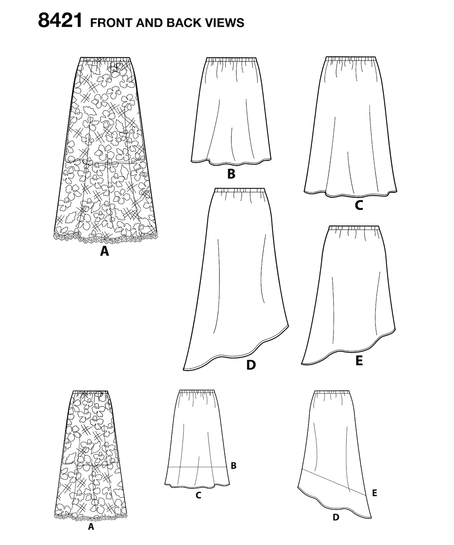 Sewing Pattern Misses' Easy Skirt Pattern Elastic Waist Etsy
