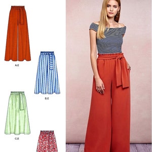 Sewing Pattern Loose Fit Pants Pattern, Easy Pull On Skirt Pattern, Wide Leg Crops Pattern, Simplicity Sewing Pattern 8605