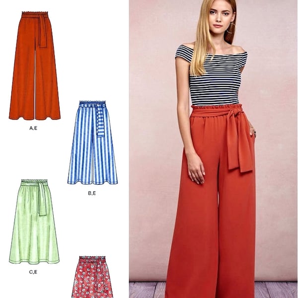 Sewing Pattern Loose Fit Pants Pattern, Easy Pull On Skirt Pattern, Wide Leg Crops Pattern, Simplicity Sewing Pattern 8605