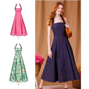 Simplicity Sewing Pattern Women&#39;s Sundress Pattern, Halter Top Dress Pattern, Evening Dress Pattern, Simplicity Dress Pattern 9949