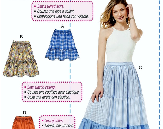 Sewing Pattern Learn to Sew Skirt Pattern, Easy Pull-on Skirt Pattern ...