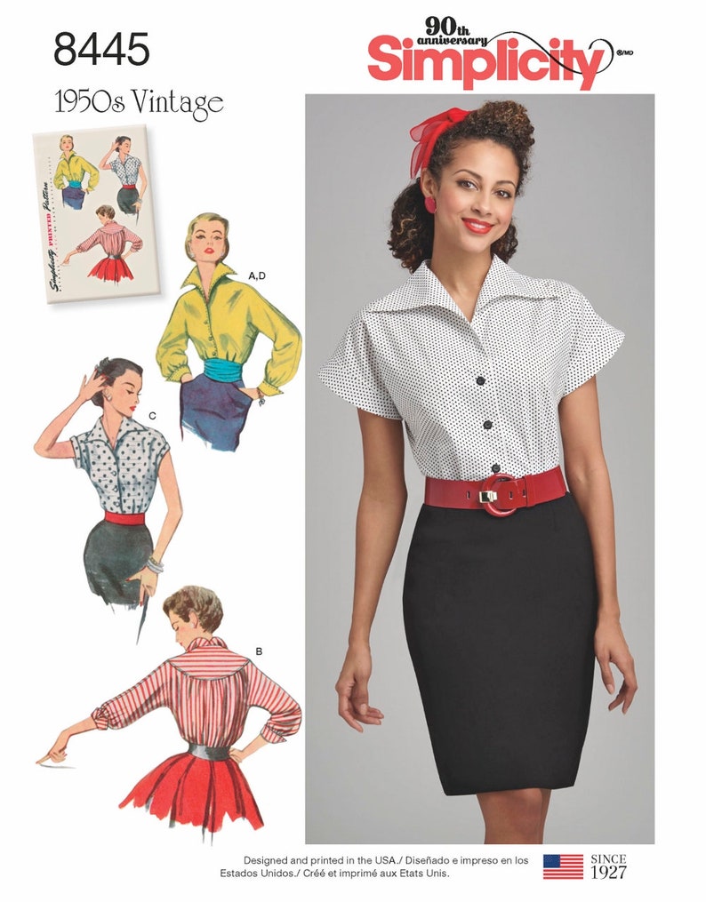 Sewing Pattern Women's Vintage Blouse Pattern 1950's Etsy