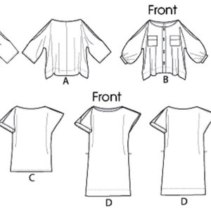 Sewing Pattern Loose Fit Tops Pattern, Split Sleeve Tunic Top Pattern ...