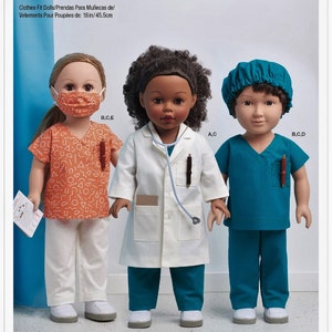 Sewing Pattern 18 inch Nurse Doll Clothes Pattern,18 inch Doctor Doll Clothes Pattern. Simplicity Sewing Pattern 9367