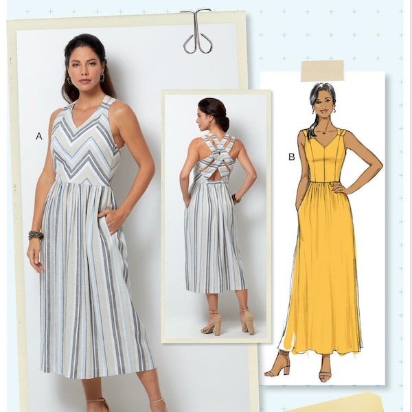 Sewing Pattern Women's Dress Pattern, Criss Cross Back Sundress Pattern, Sundress Pattern, Butterick Sewing Pattern 6661 Misses' Dress