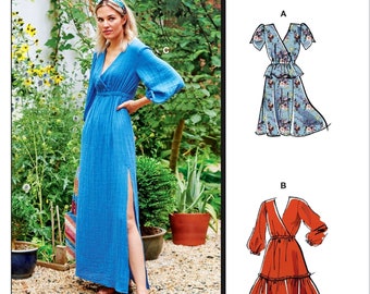 Sewing Pattern Women's Dress Pattern, Easy Pullover Dress Pattern, Gathered Dress Pattern, McCall's Sewing Pattern 8035