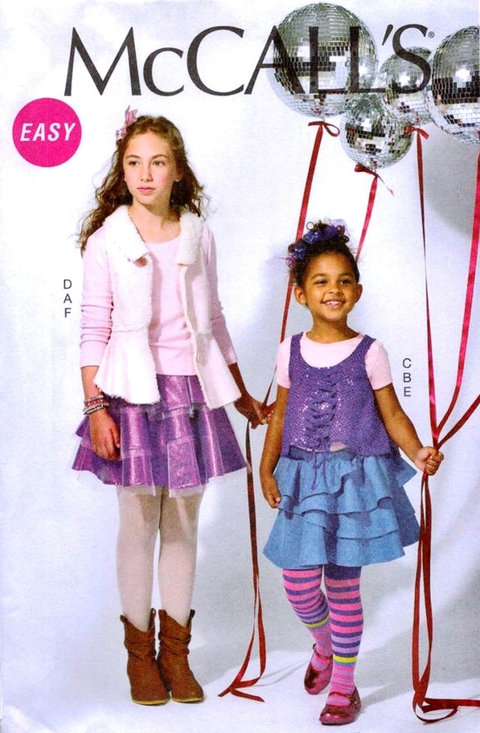 Sewing Pattern Little Girls' Skirt and Top Pattern, Tween Girls' Skirt ...