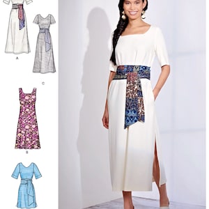 Sewing Pattern Women's A Line Dress Pattern, Loose Fit or Tied Dress Pattern, Simplicity Sewing Pattern 8871