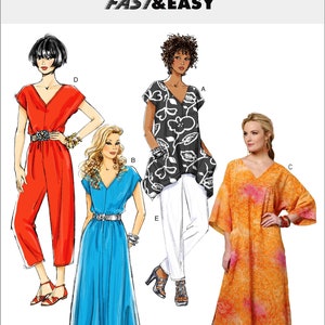 Butterick Sewing Pattern Caftan Pattern, Tunic Top Pattern, Jumpsuit Pattern, Dress Pattern, Pants Pattern, Butterick Sewing Pattern 5652