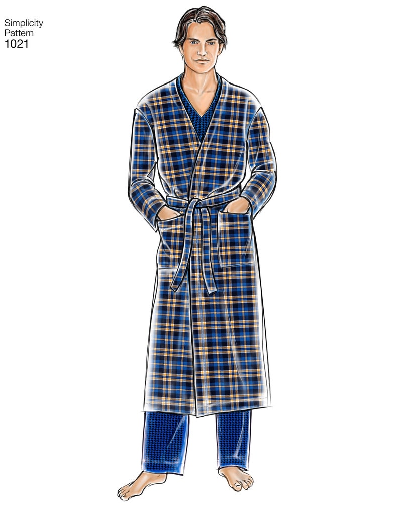 Sewing Pattern Men's Robe Pattern Men's Loungewear Etsy