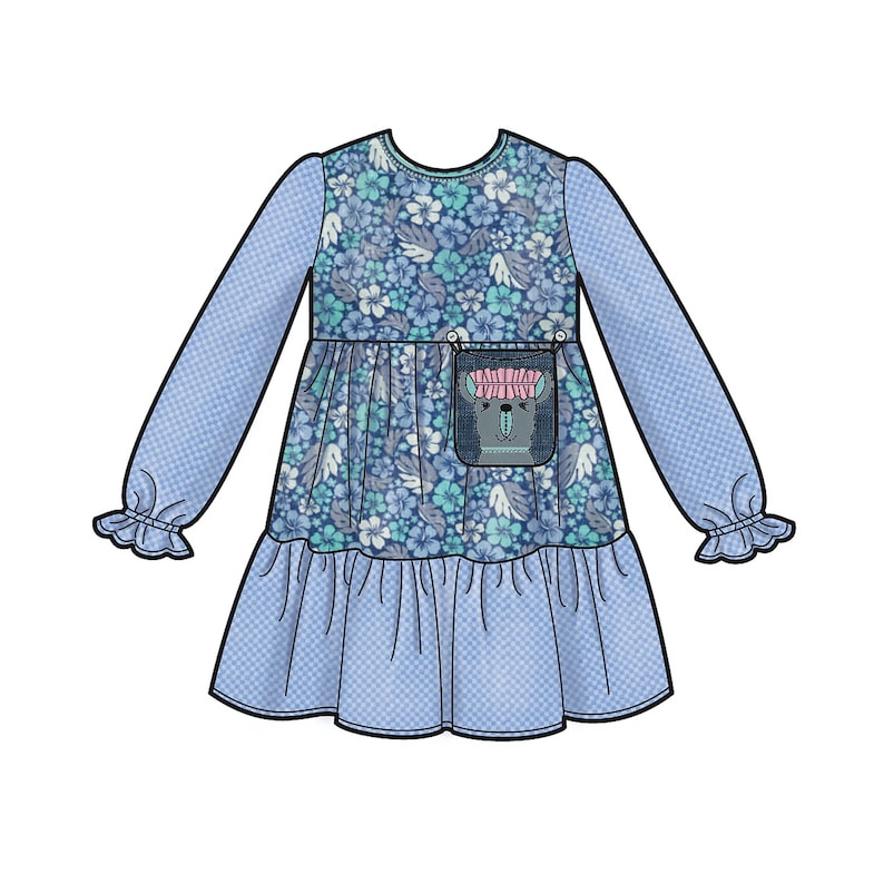 Sewing Pattern Girls' Long Sleeve Dress Pattern Easy Etsy