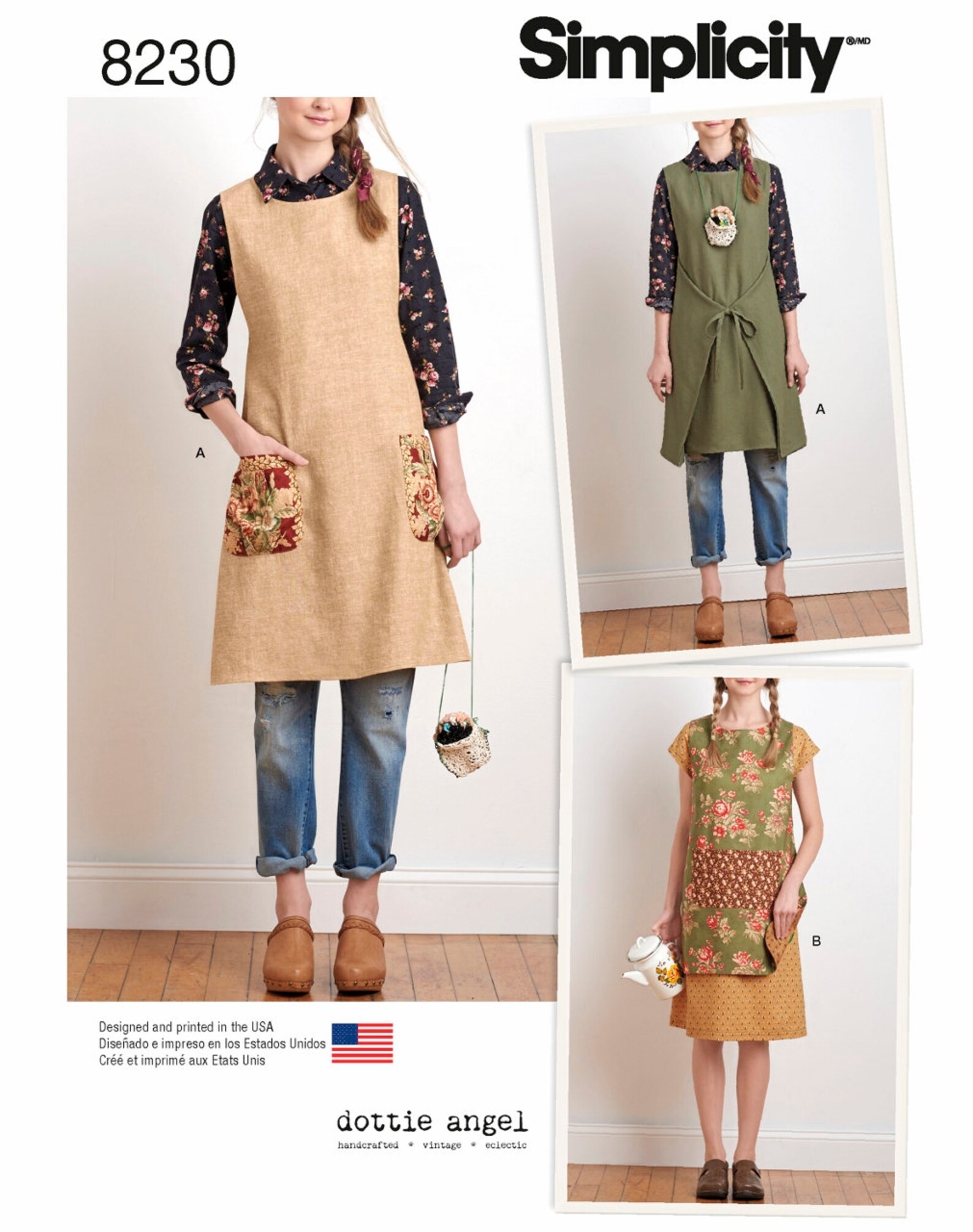 Sewing Pattern Apron Dress Pattern Reversible Tabard Apron Etsy