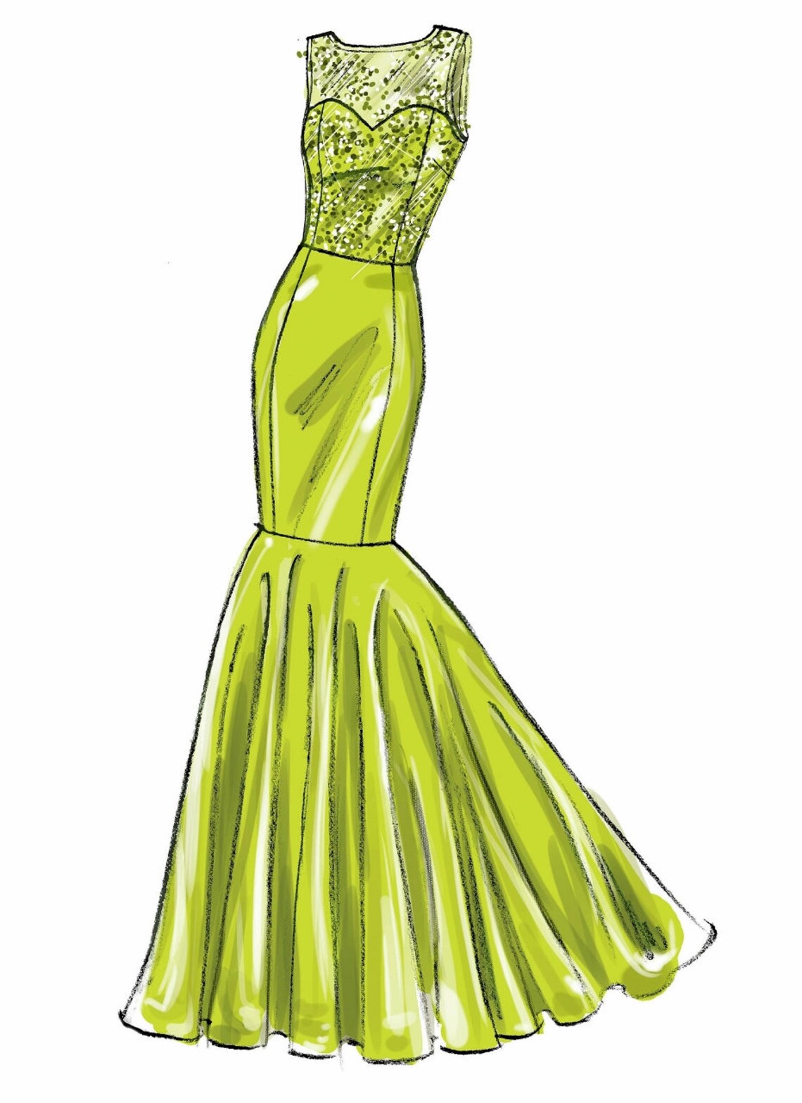 Sewing Pattern Strapless Evening Gown Pattern High Low Formal Etsy