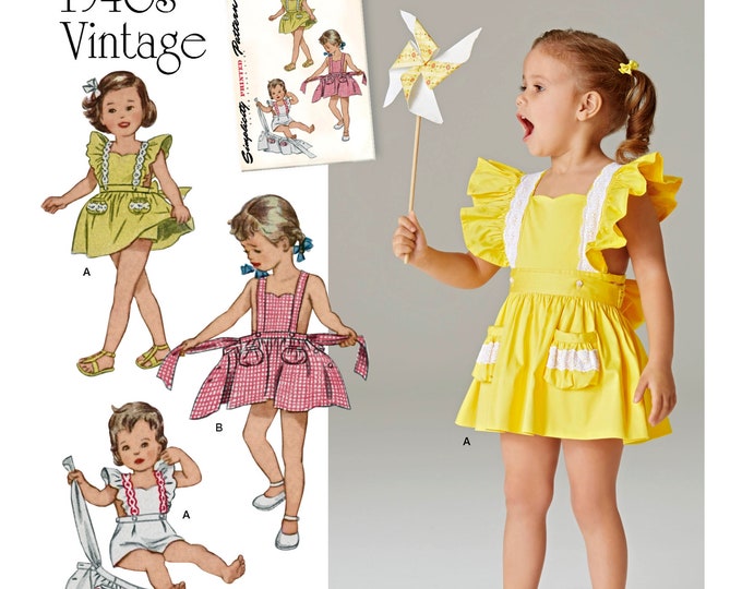 Sewing Pattern Baby Girl Sunsuit Pattern Toddler's Etsy