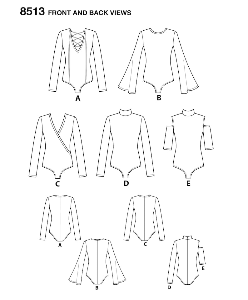 Sewing Pattern Misses' Bodysuit Pattern Long Sleeve Etsy