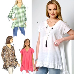 Paper Sewing Pattern Easy Pullover Tops Pattern, Very Loose Fitting Tops Pattern, High Low Tops Pattern, Butterick Sewing Pattern 6215