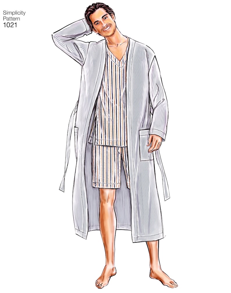 Sewing Pattern Men's Robe Pattern Men's Loungewear Etsy