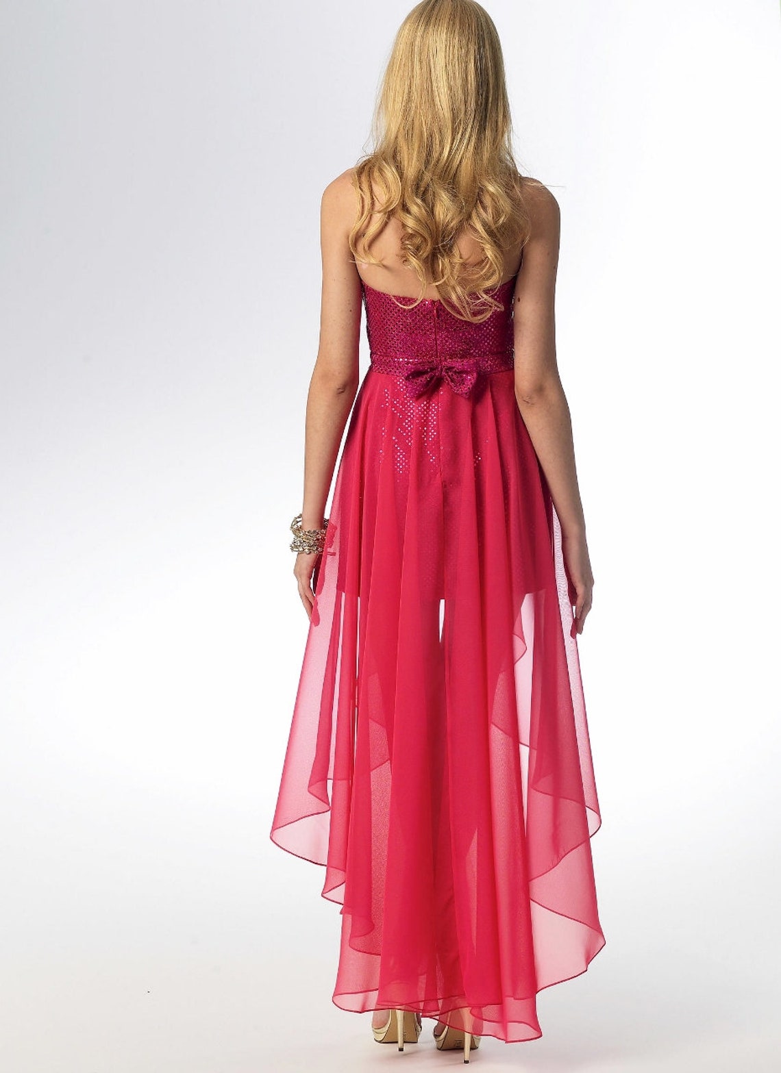 Sewing Pattern Strapless Evening Gown Pattern High Low Formal Etsy