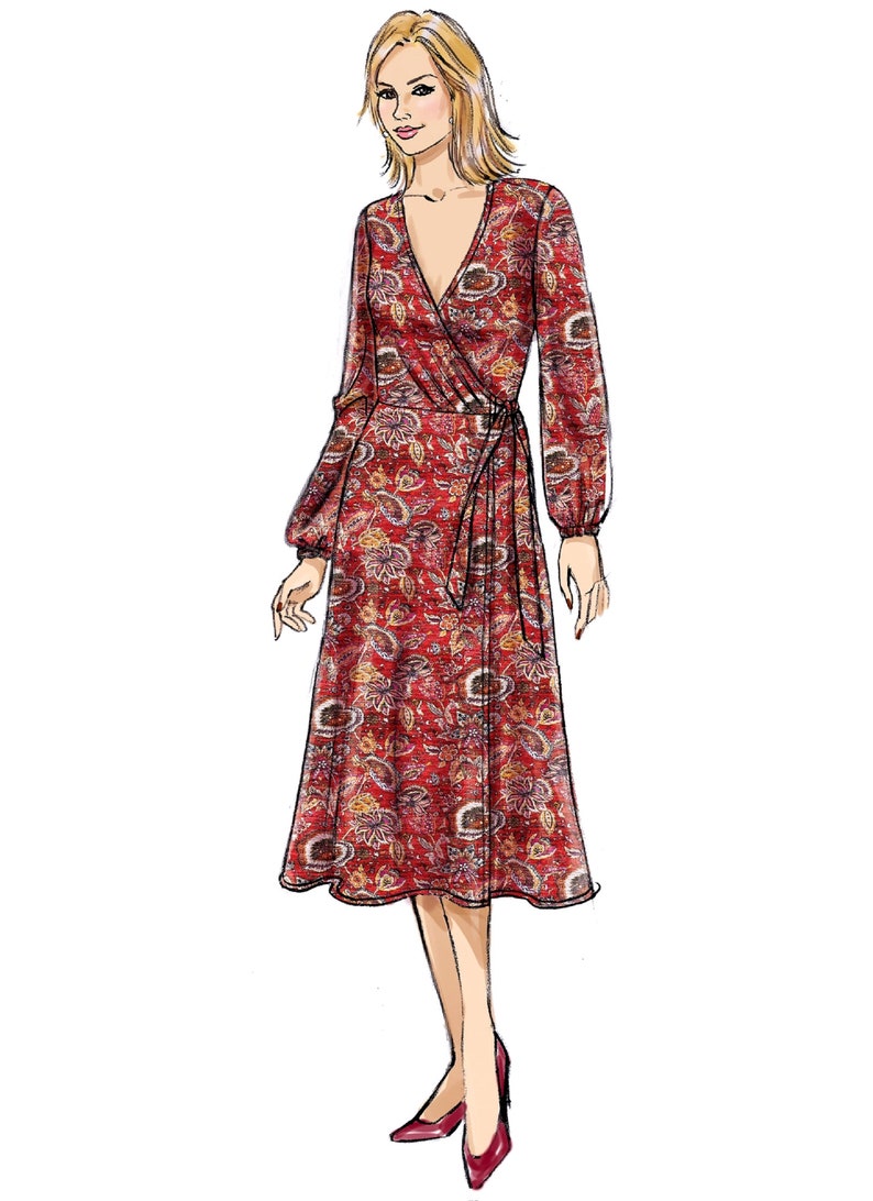 Sewing Pattern Women's Wrap Dress Pattern Straight Dress | Etsy