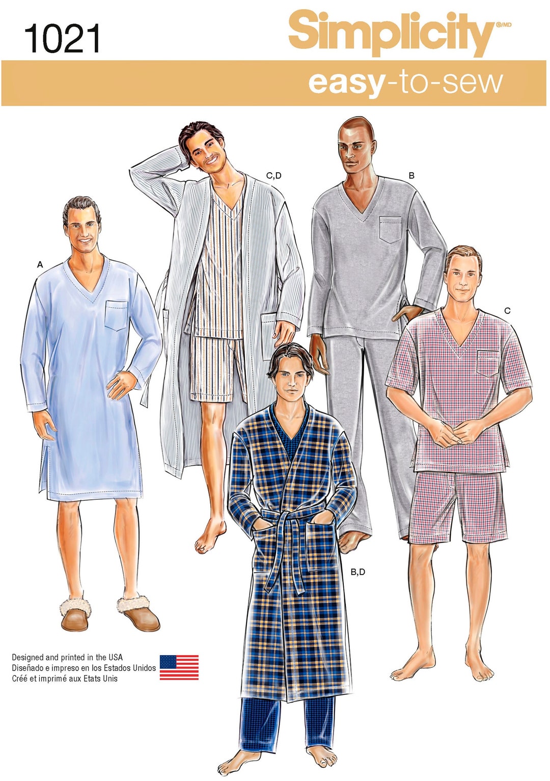 Sewing Pattern Men's Robe Pattern, Men's Loungewear Pattern, Men's ...
