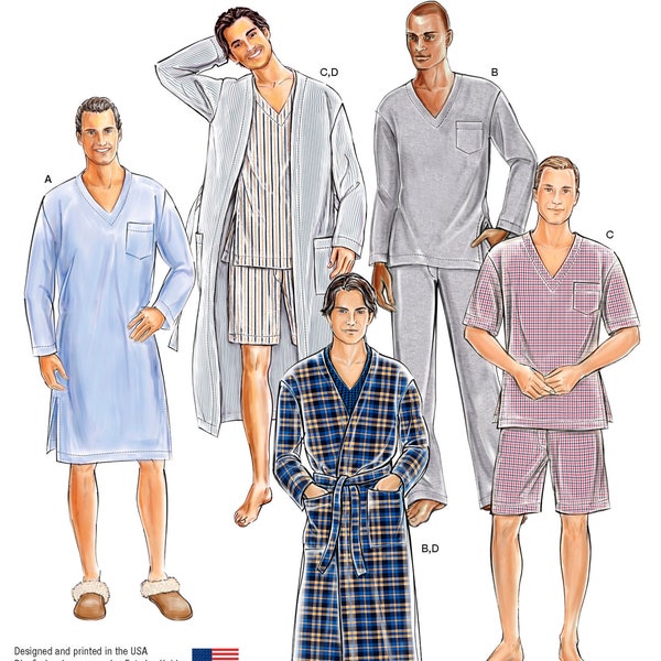 Sewing Pattern Men's Robe Pattern, Men's Loungewear Pattern, Men's Pajama Pattern, Men's Nightshirt Pattern, Simplicity Sewing Pattern 1021