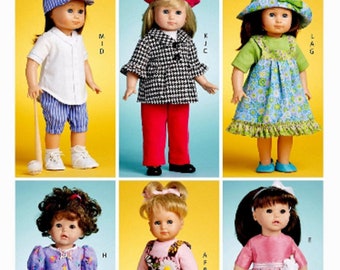 Sewing Pattern 18 inch Doll Clothes, 18 inch Doll Coat and Hat Pattern, 18 inch Doll Sandals Pattern, McCall's Sewing Pattern 6137